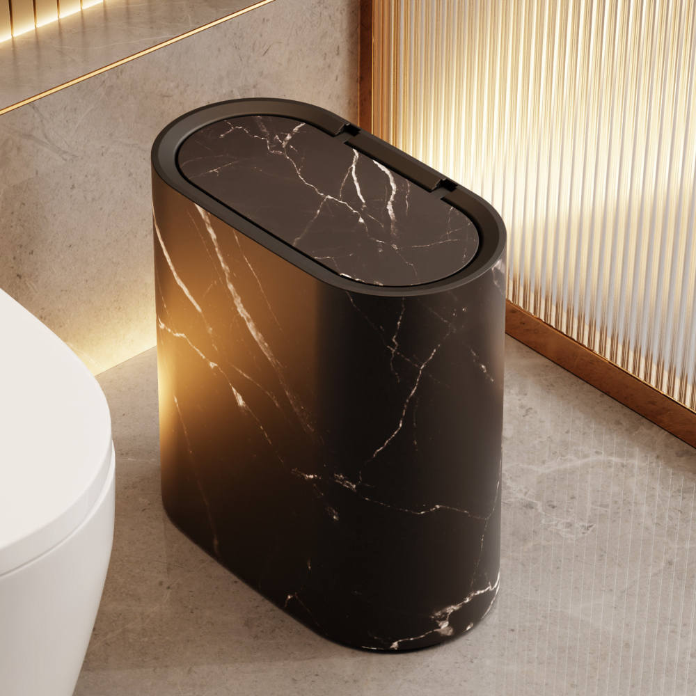 Home Essentials Bathroom Storage - Cubo de basura minimalista y delgado,