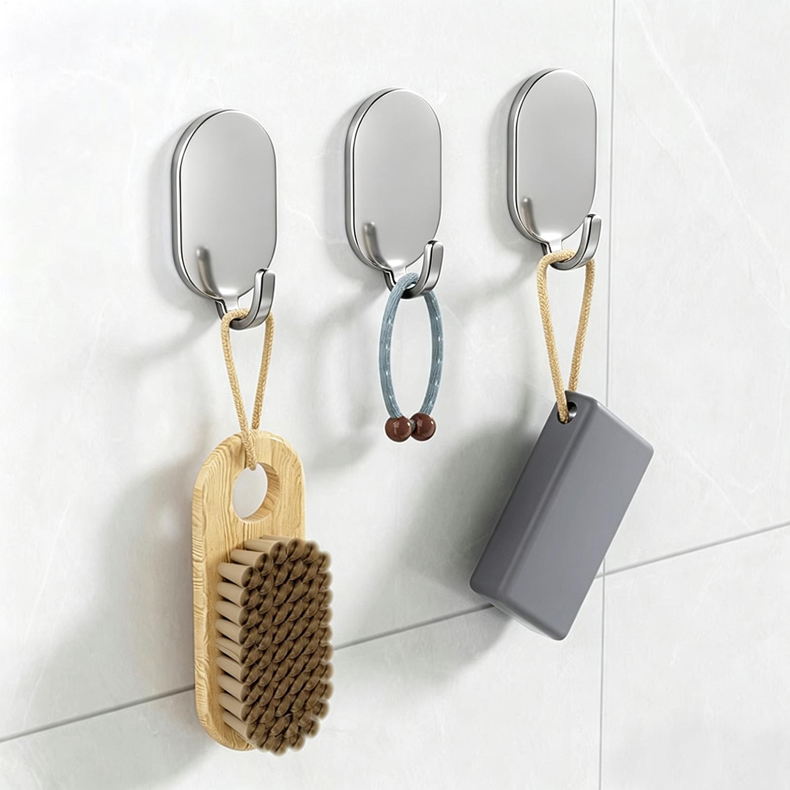 Home Bathroom Organizer - Ganchos adhesivos resistentes e impermeables, 5