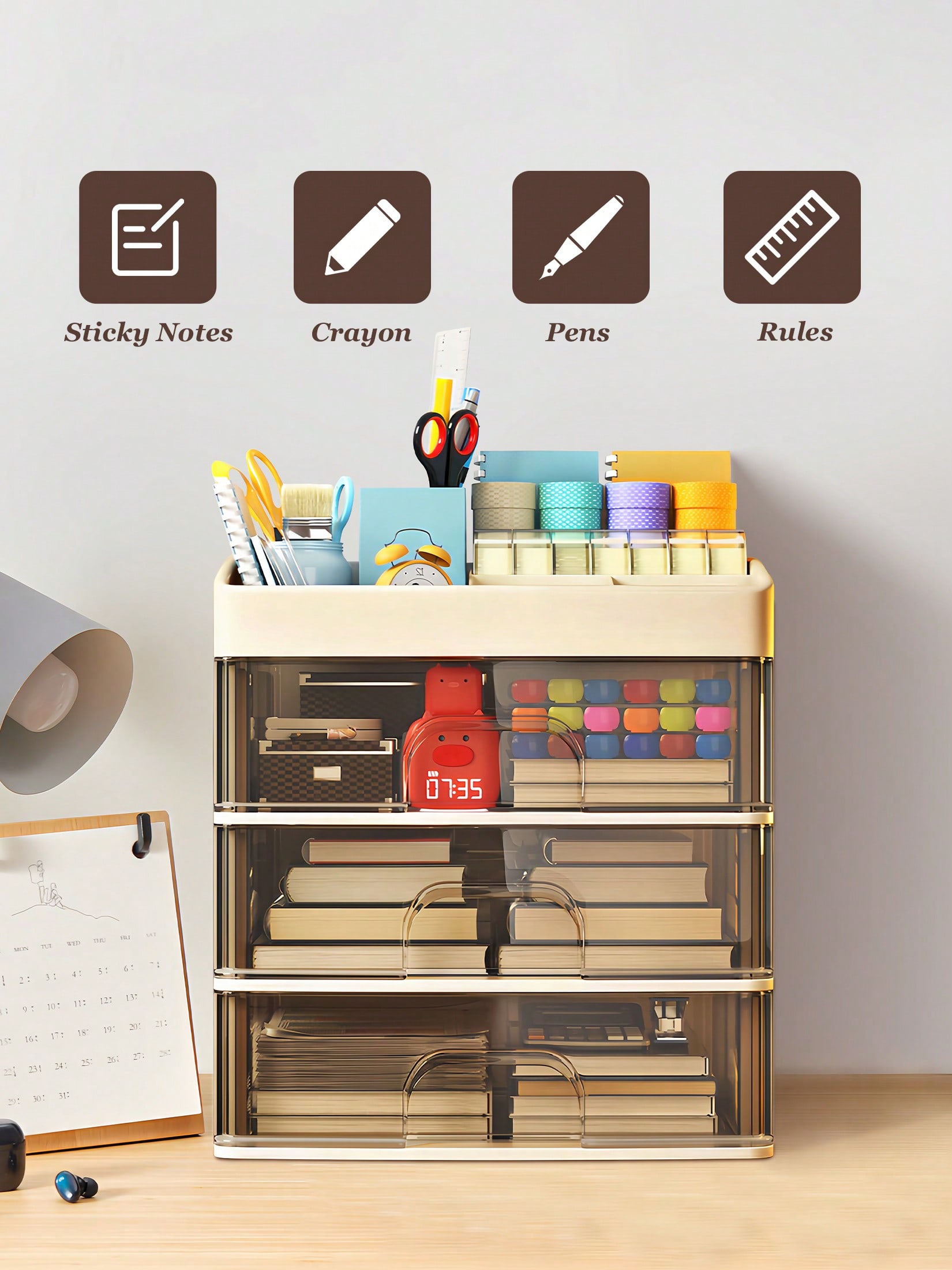 Organizador de maquillaje, caj - Home Essentials Bathroom Storage reseña y precio
