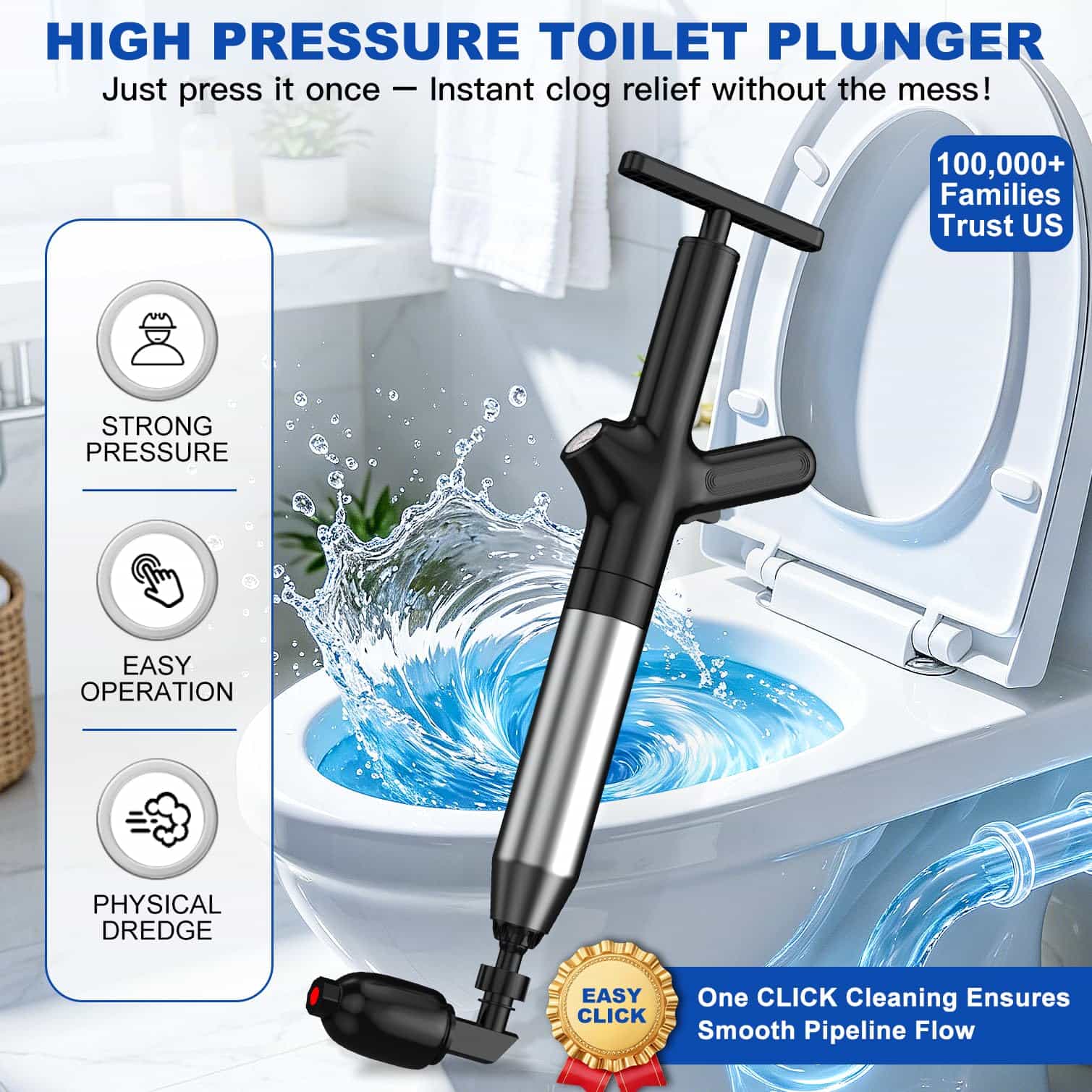 Desatascador de inodoro, desat - Plunger Toilet reseña y precio