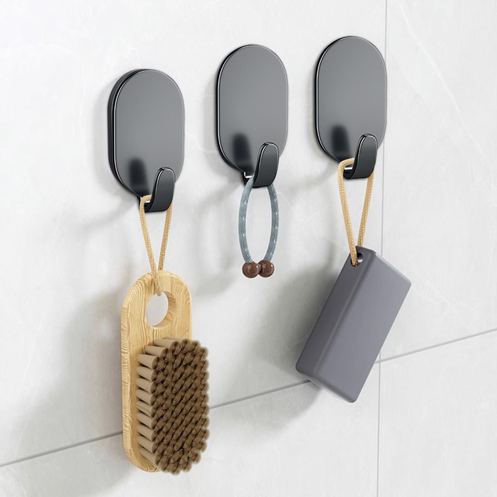 Ganchos adhesivos resistentes  - Home Bathroom Organizer reseña y precio